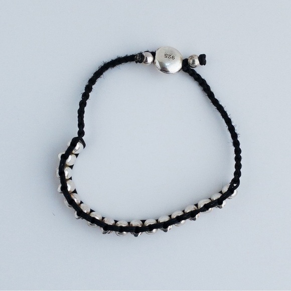 Skeleton Skull Friendship Charm Rope Bracelet Black and Silver Adjustable Unisex - Picture 10 of 13